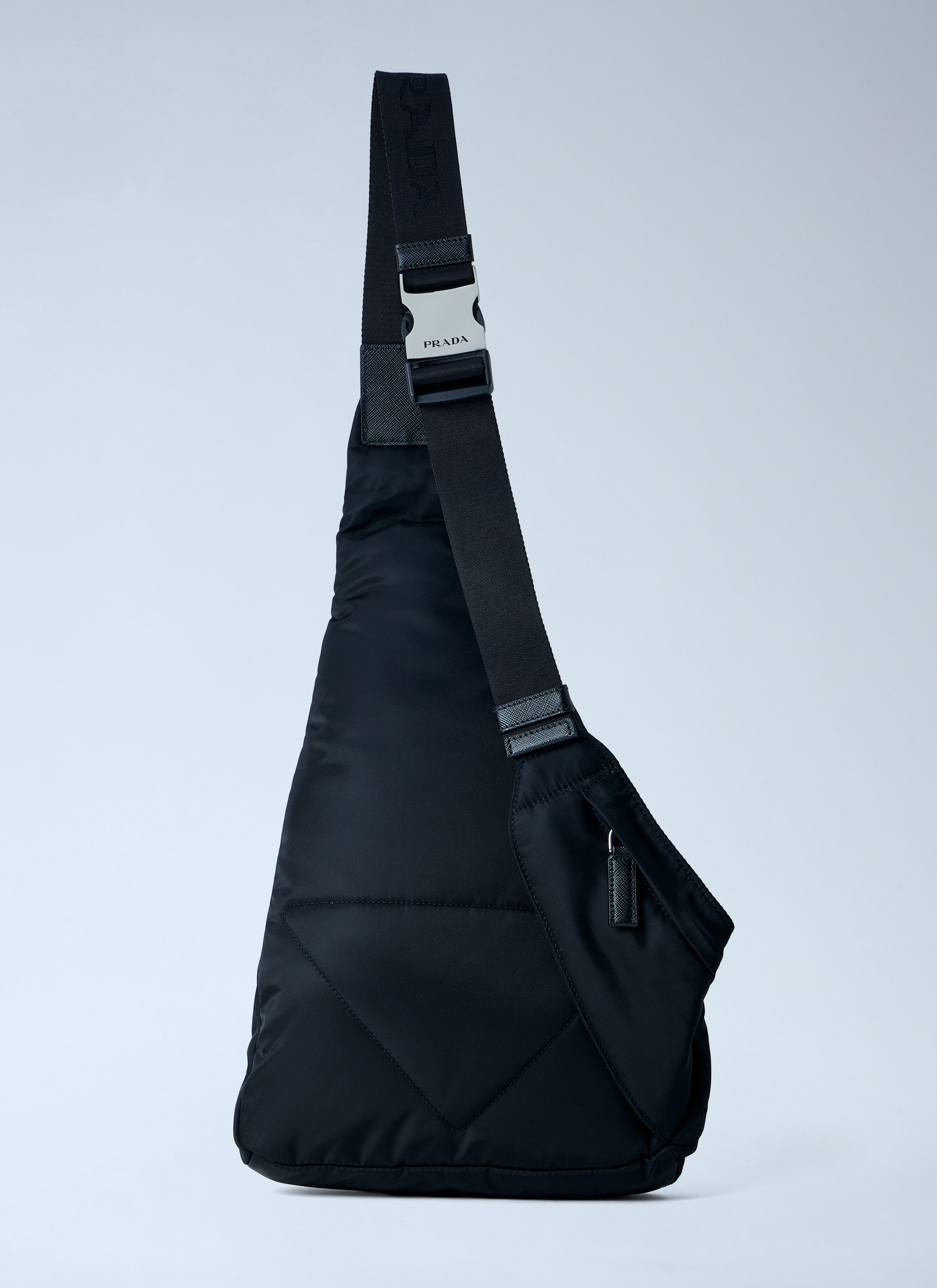 Prada Men Asymmetric Nylon Sling Bag
