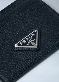 Prada Men Pebbled Leather Bi-Fold Wallet