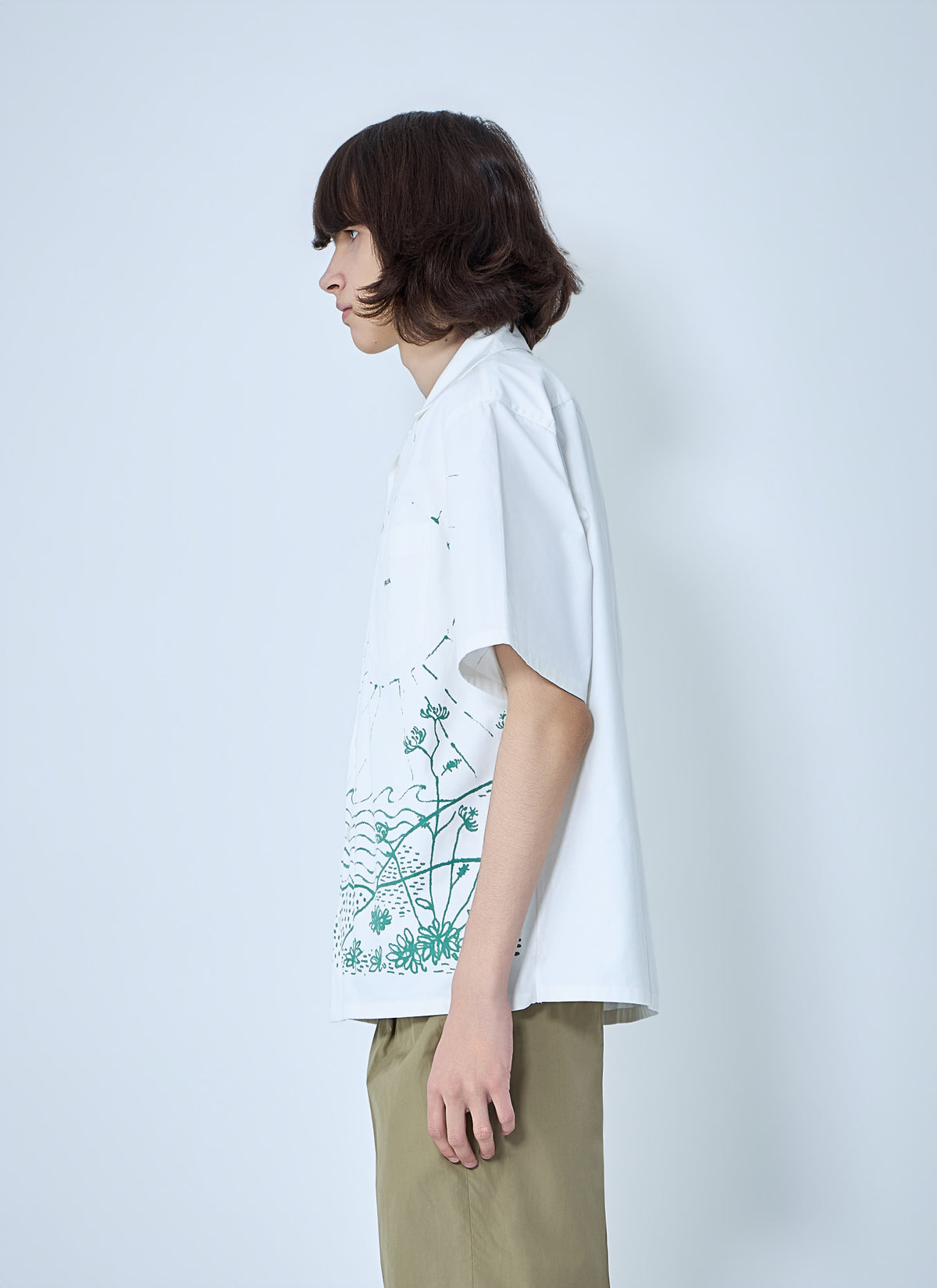 Prada Men Wave-Print Oversized Shirt