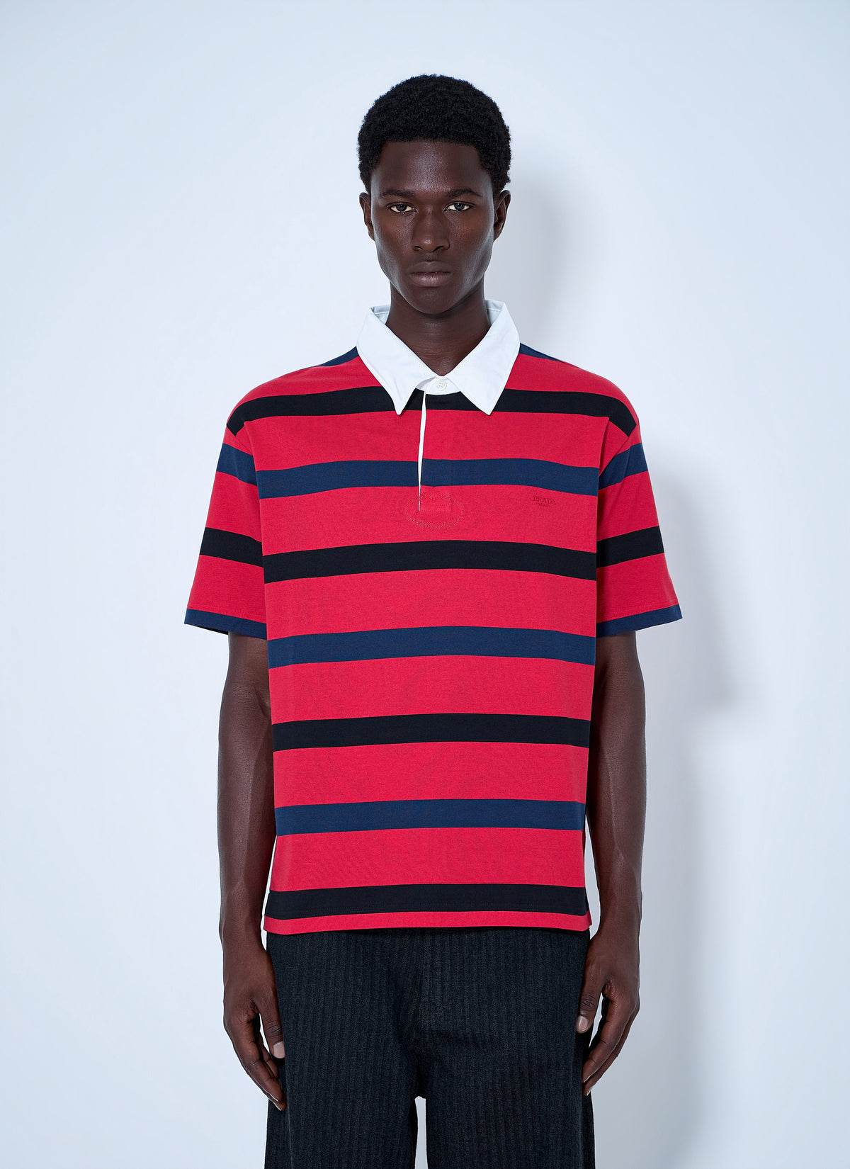 Prada Prada Men Short-Sleeved Cotton Polo Shirt