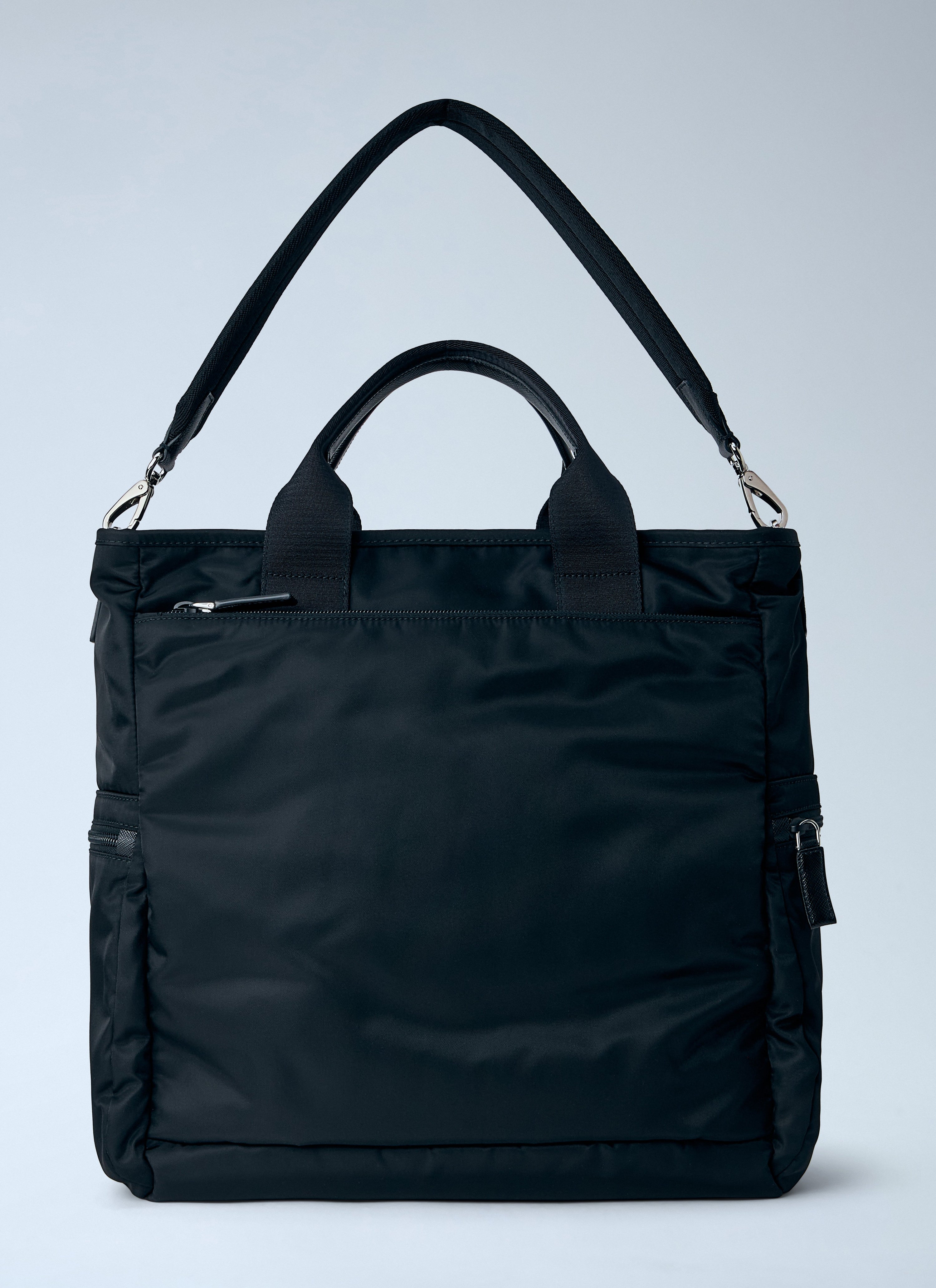 Prada Prada Men Re-Nylon Logo-Plaque Tote Bag