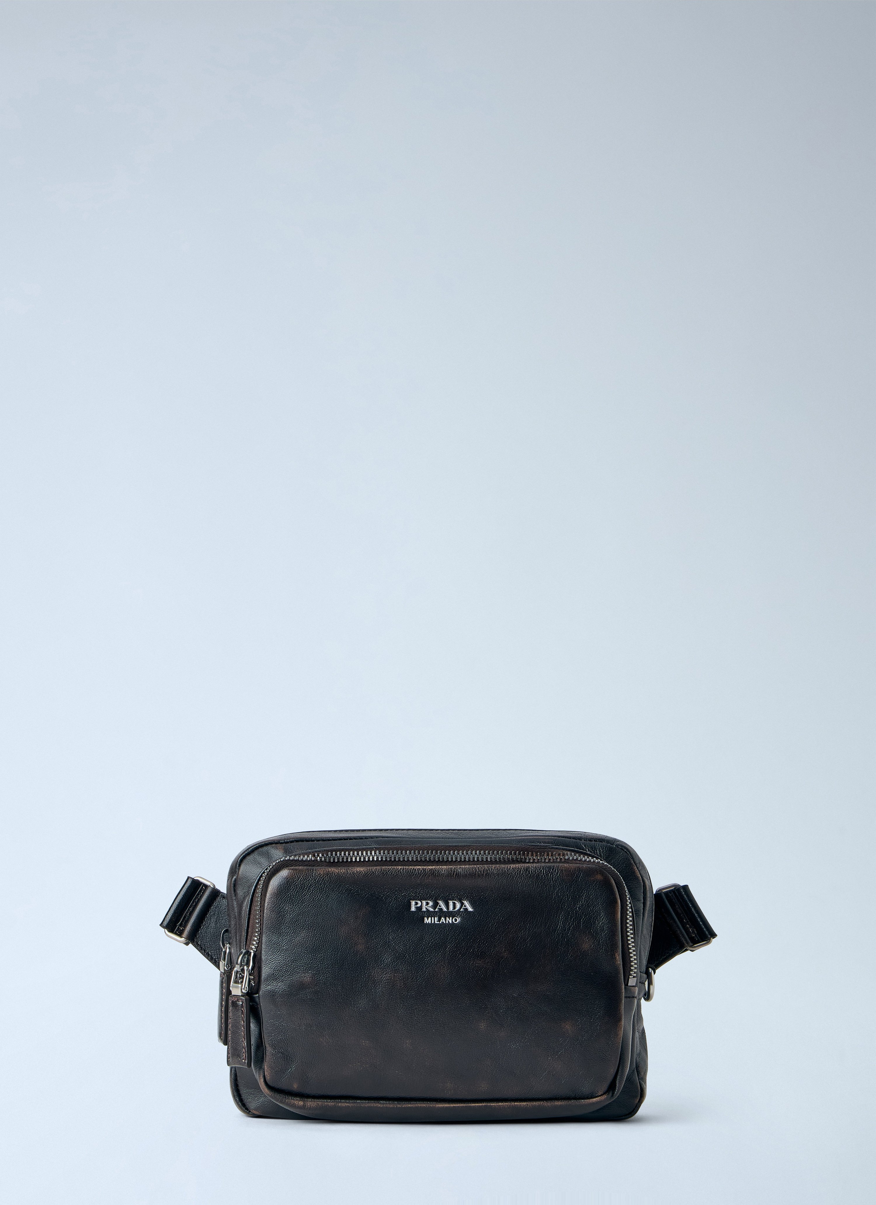 Prada Prada Men Distressed Nappa Leather Shoulder Bag