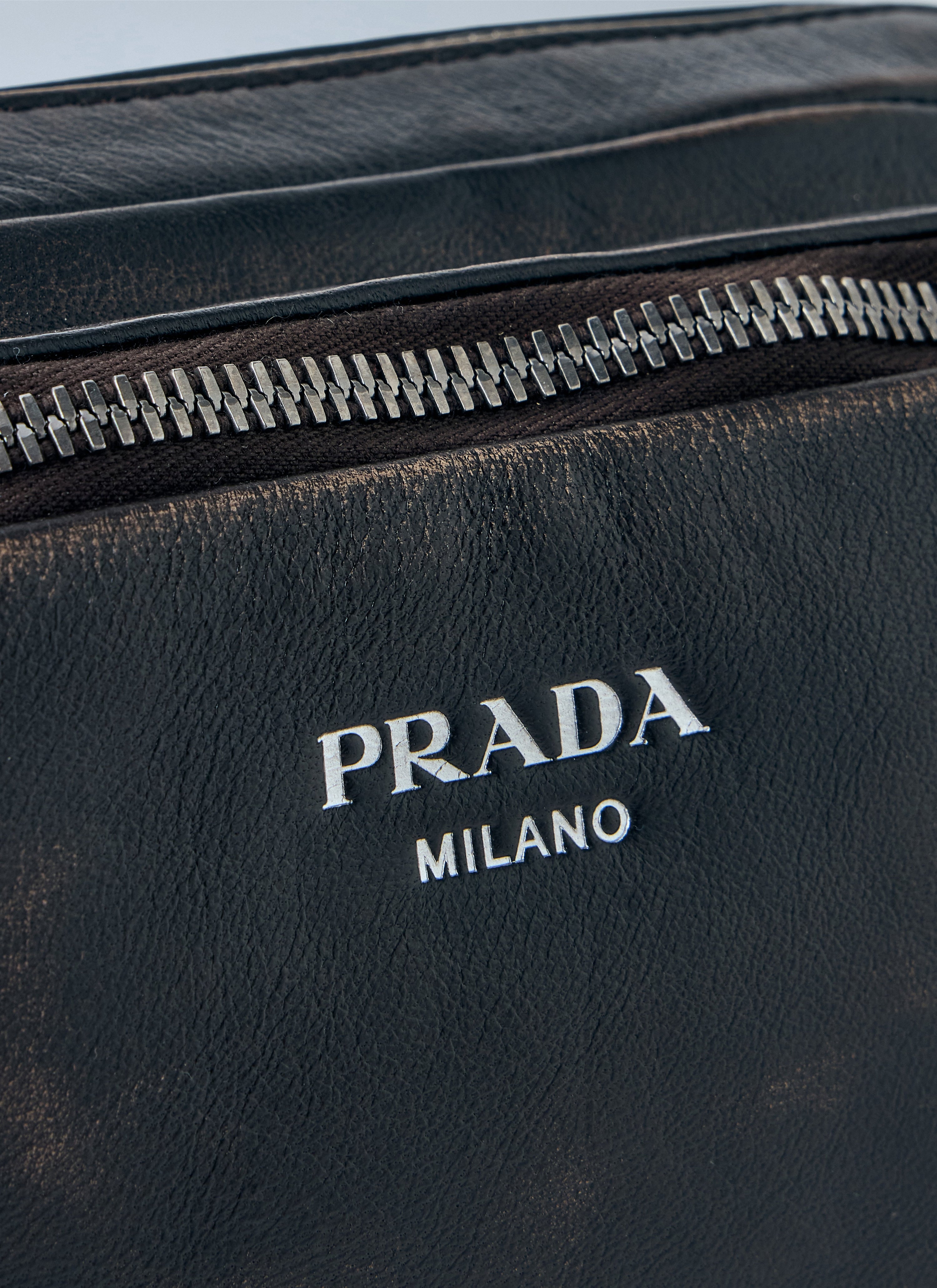 Prada Prada Men Distressed Nappa Leather Shoulder Bag