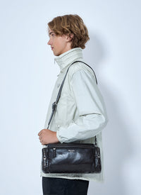 Prada Prada Men Distressed Nappa Leather Shoulder Bag