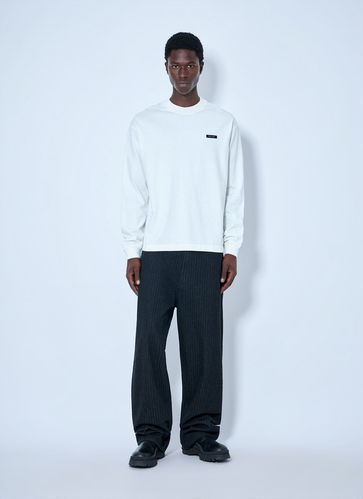 Prada Men Long Sleeve Logo Sweatshirt