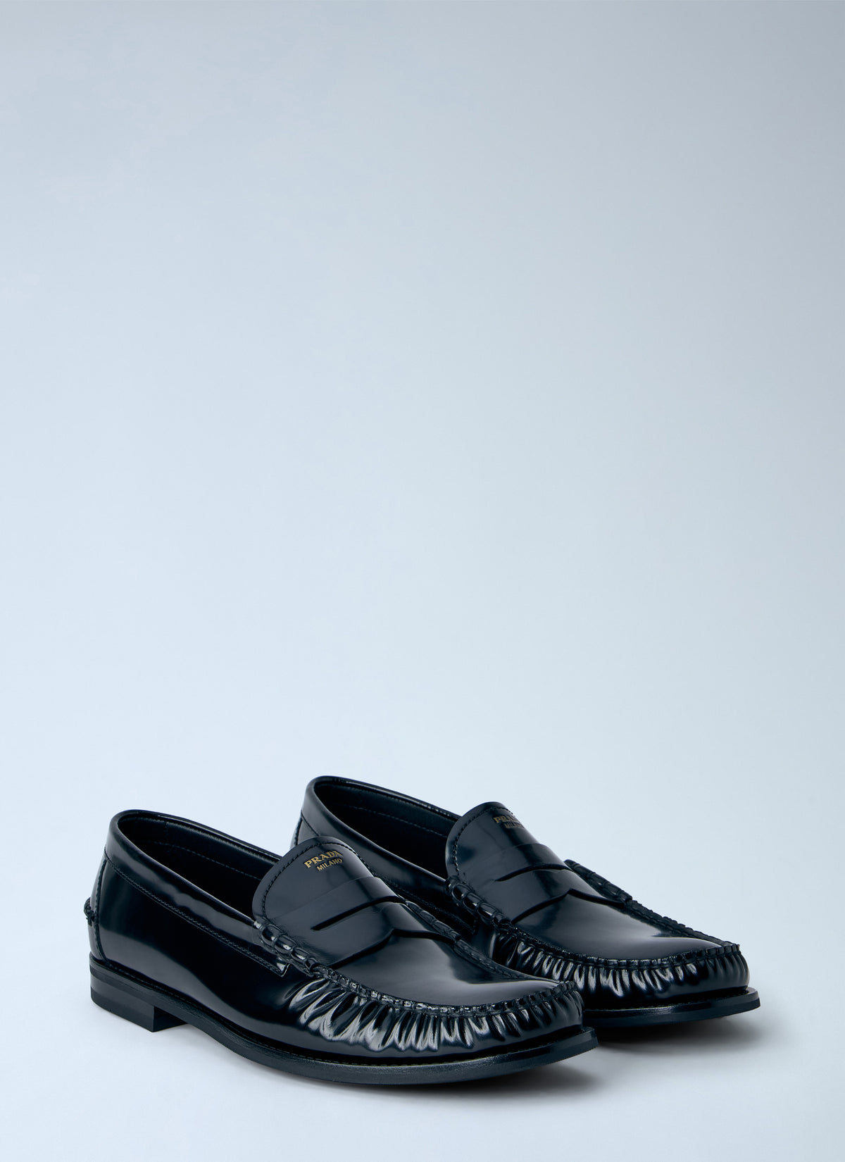 Prada Prada Men Brushed Leather Loafers