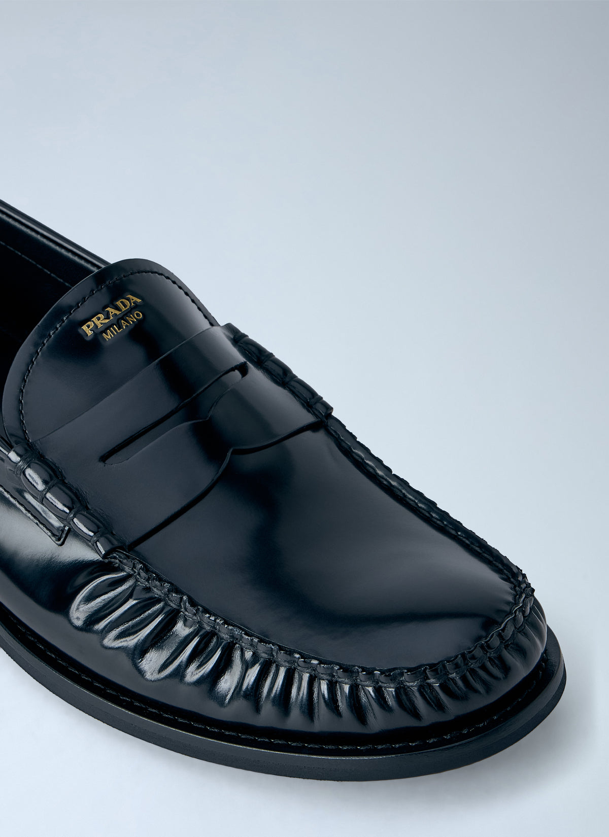 Prada Prada Men Brushed Leather Loafers