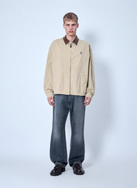 Prada Men Zip-Up Jacket With Contrast Collar