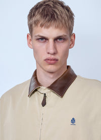 Prada Men Zip-Up Jacket With Contrast Collar