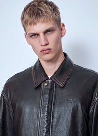 Prada Men Nappa Leather Bomber Jacket