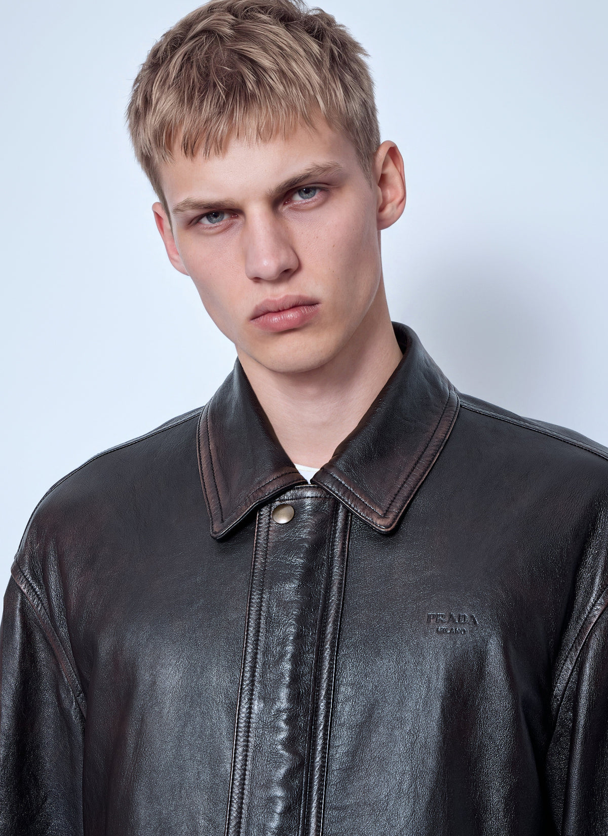 Prada Men Nappa Leather Bomber Jacket