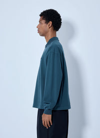 Prada Men Piqué Long Sleeve Polo Shirt