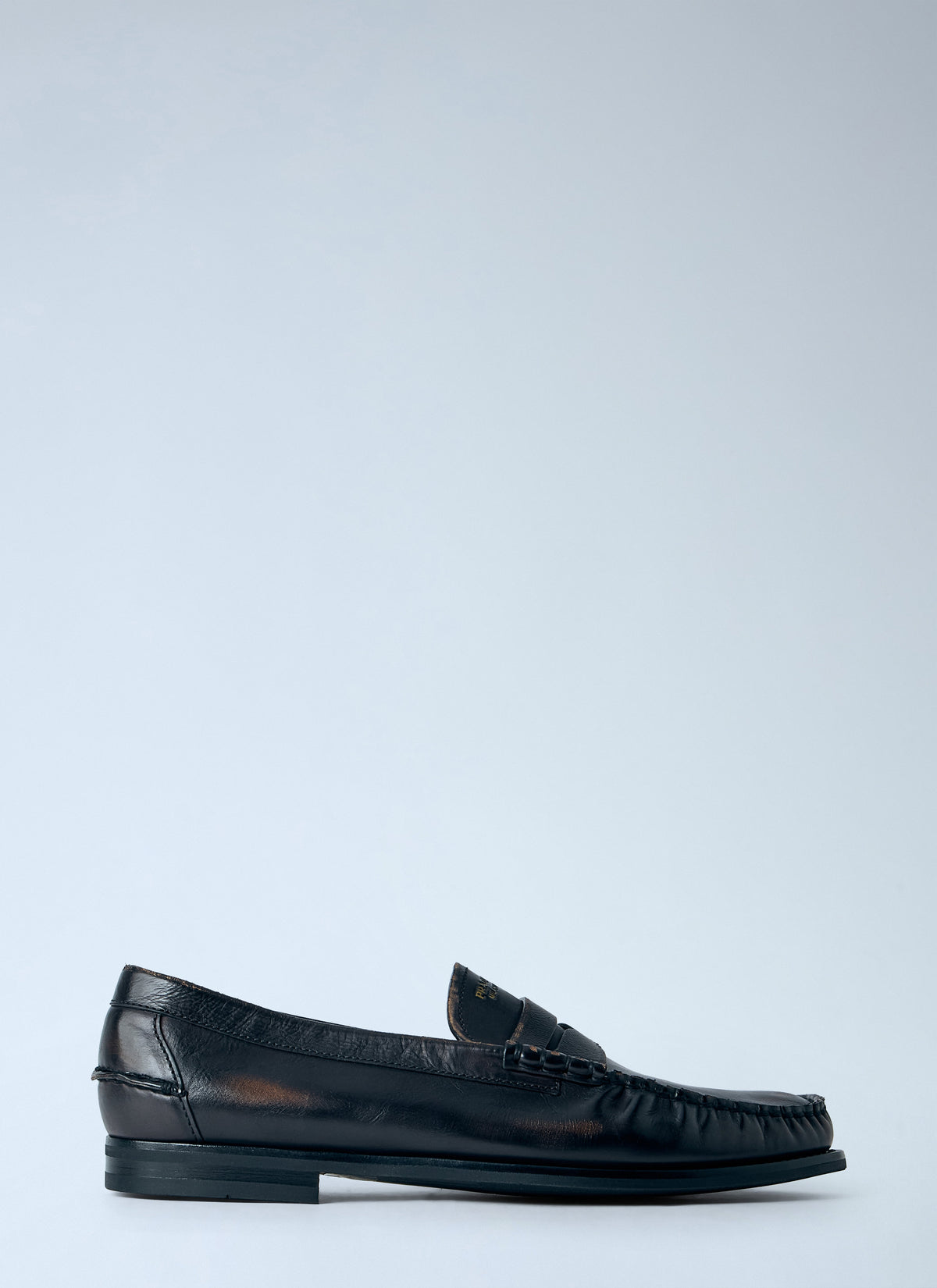 Prada Men Antiqued Leather Loafers