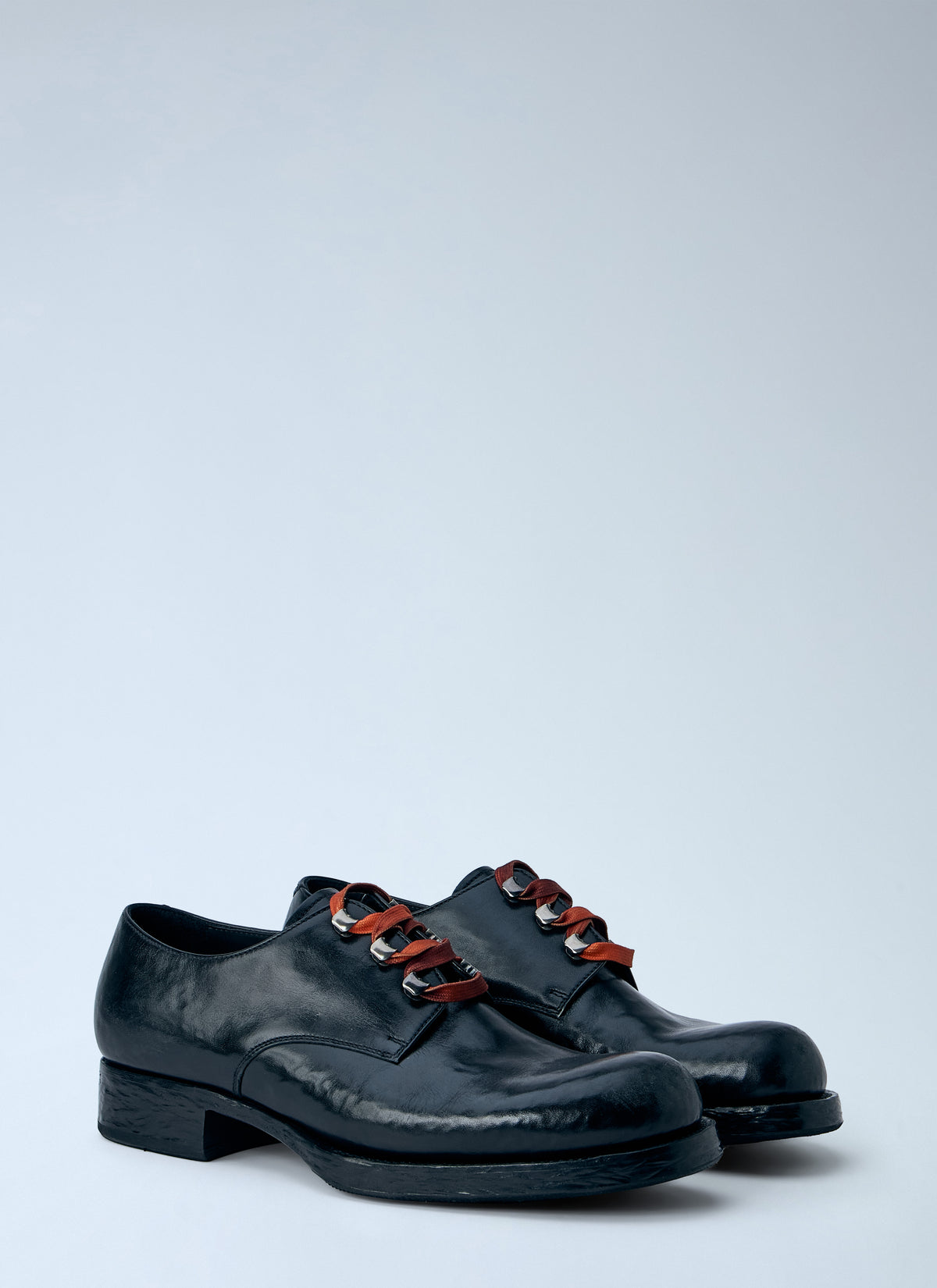 Prada Prada Men Antiqued Leather Lace-Ups
