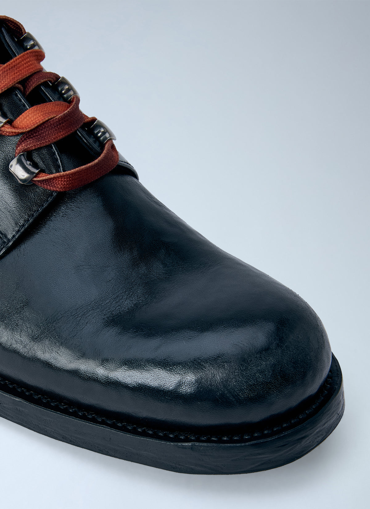 Prada Prada Men Antiqued Leather Lace-Ups
