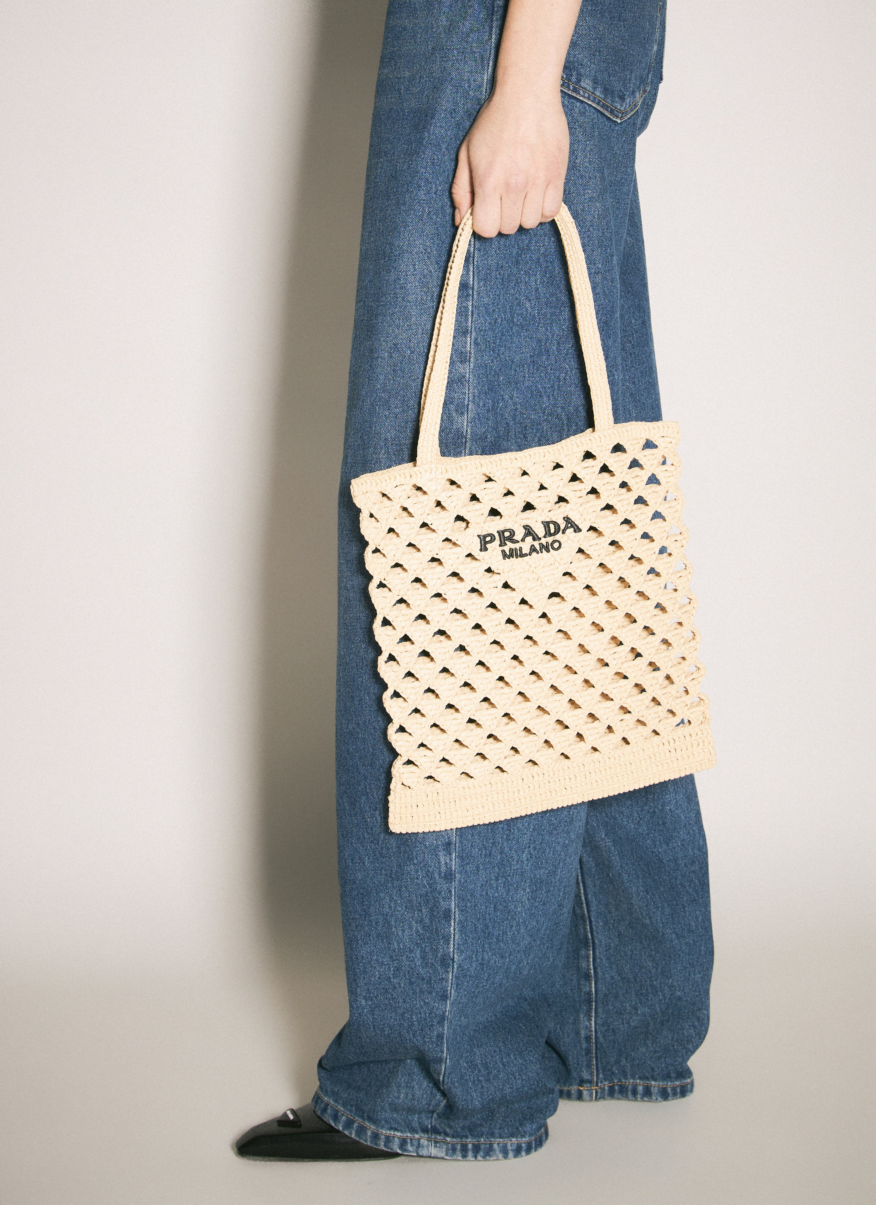 Prada Women Crochet Tote Bag