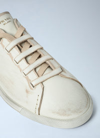 Prada Women Antiqued Leather Sneakers