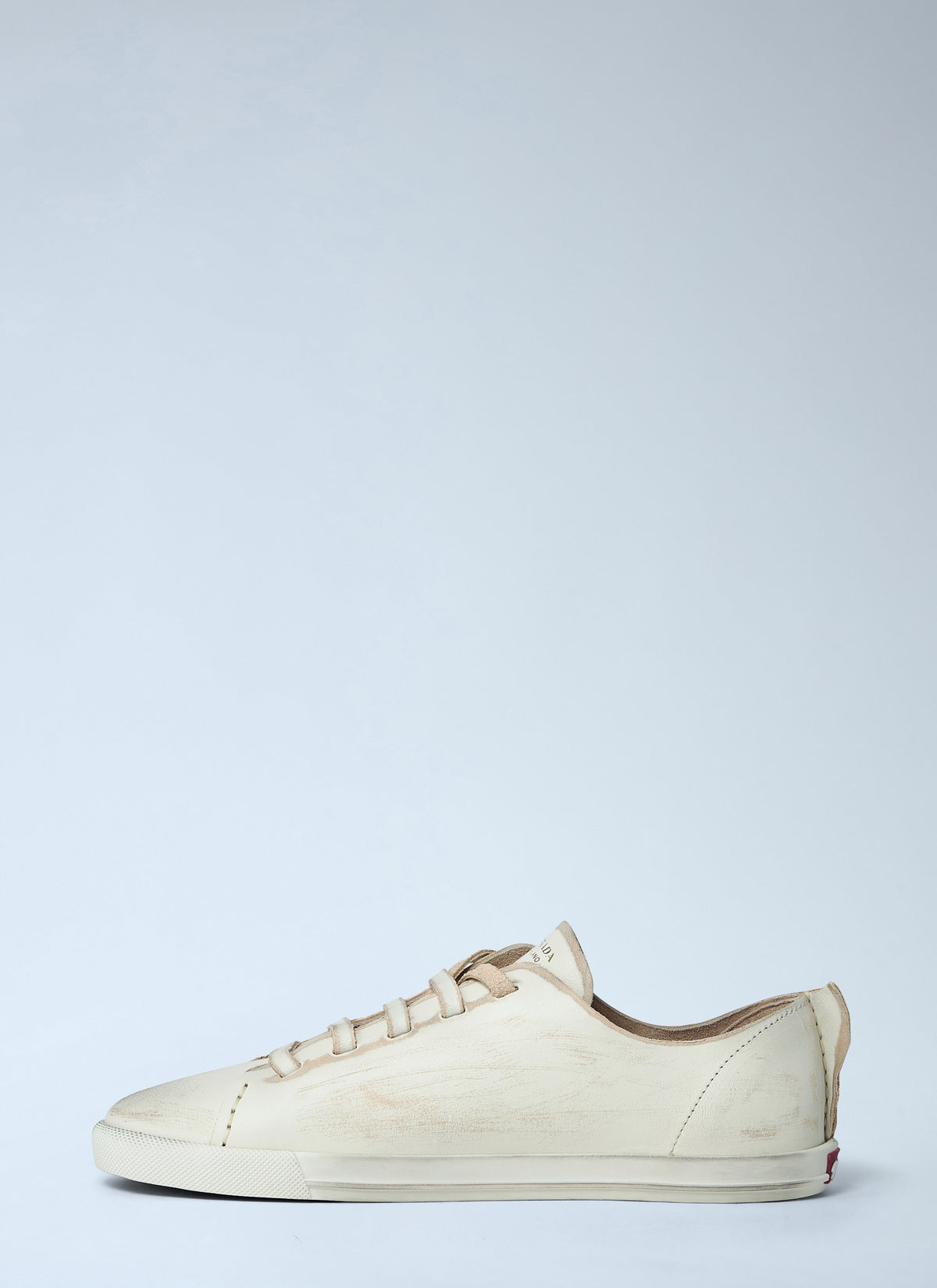 Prada Women Antiqued Leather Sneakers