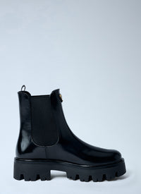Prada Women Logo Plaque Ankle Boots