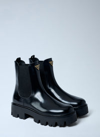 Prada Women Logo Plaque Ankle Boots