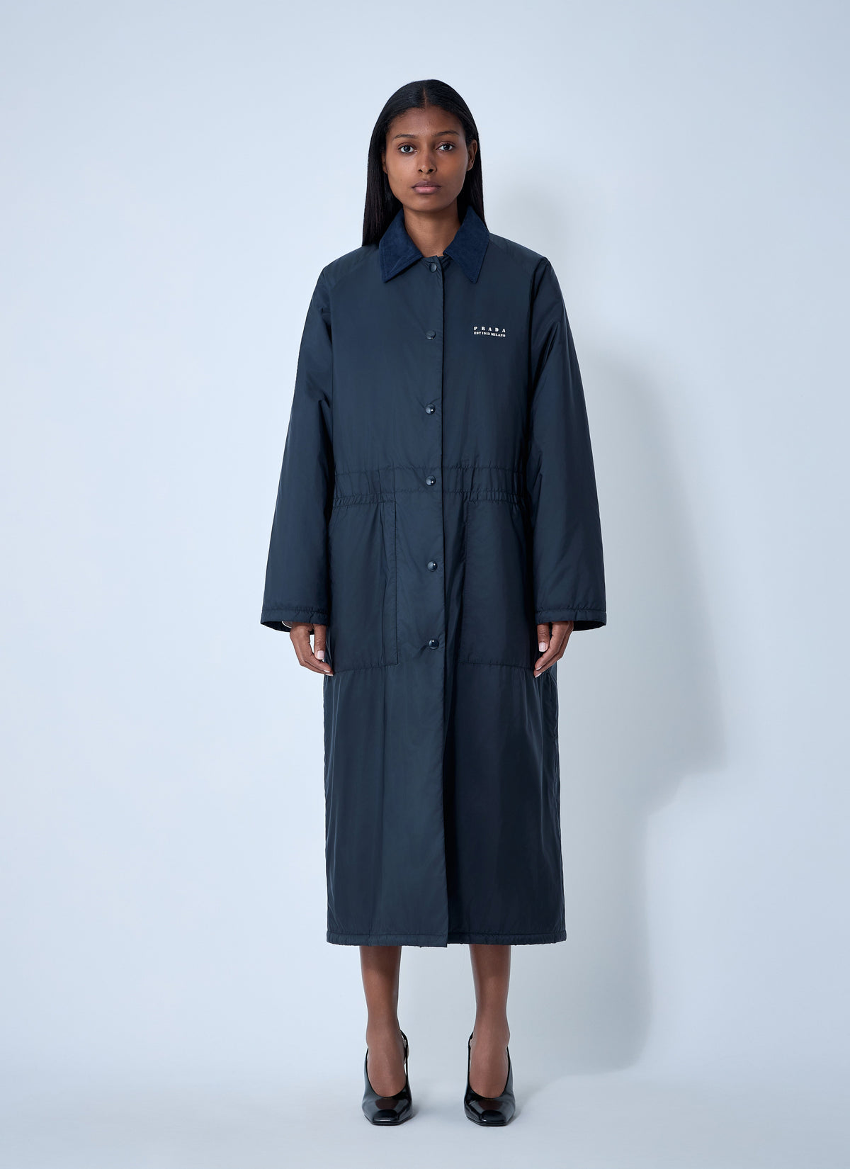 Prada Prada Women Logo Print Long Coat