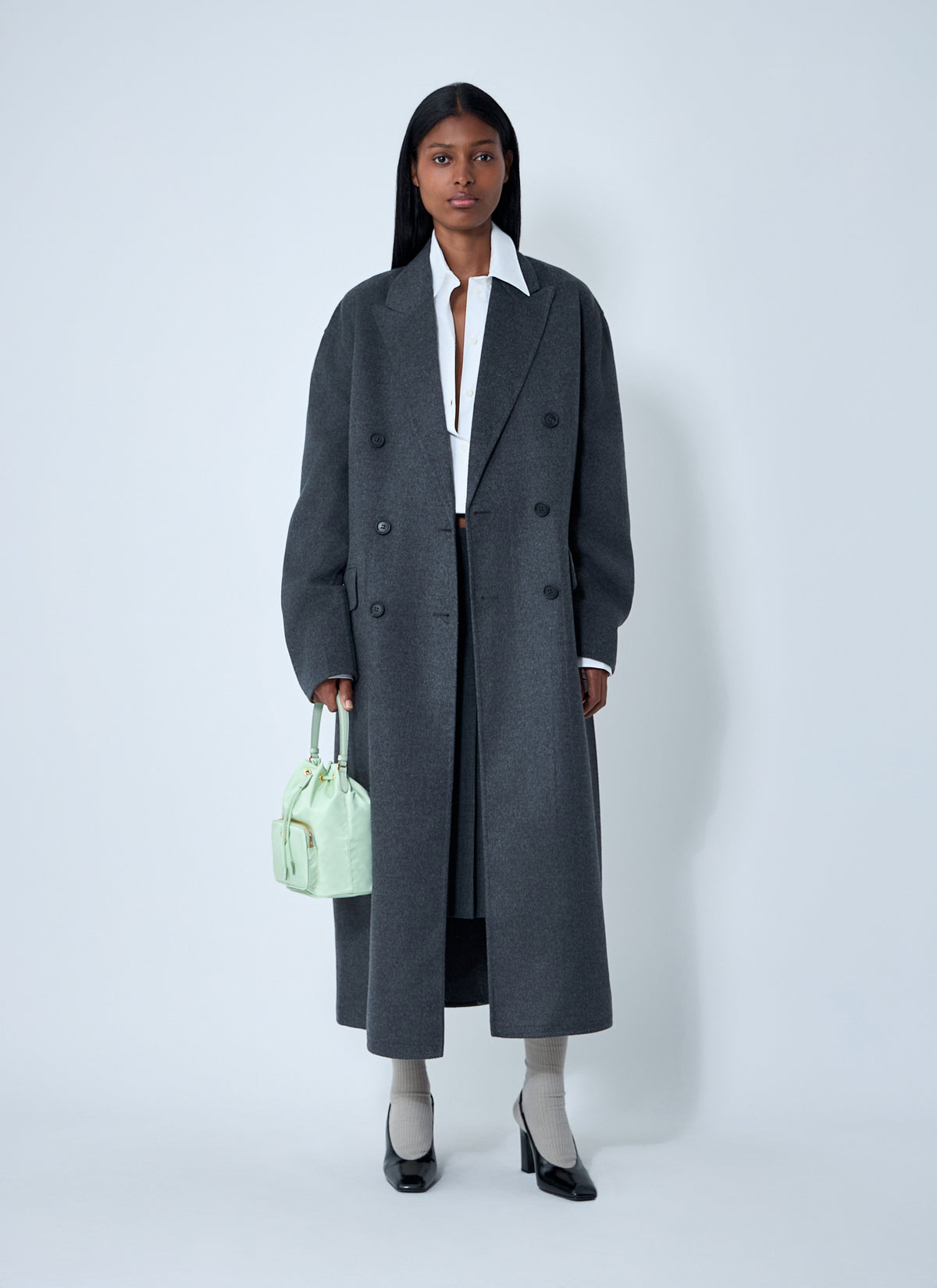 Prada Women Long Wool-Blend Coat