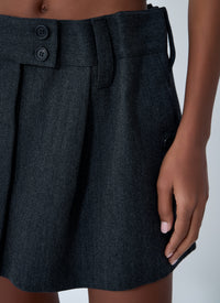 Prada Women Chevron Wool Mini Skirt