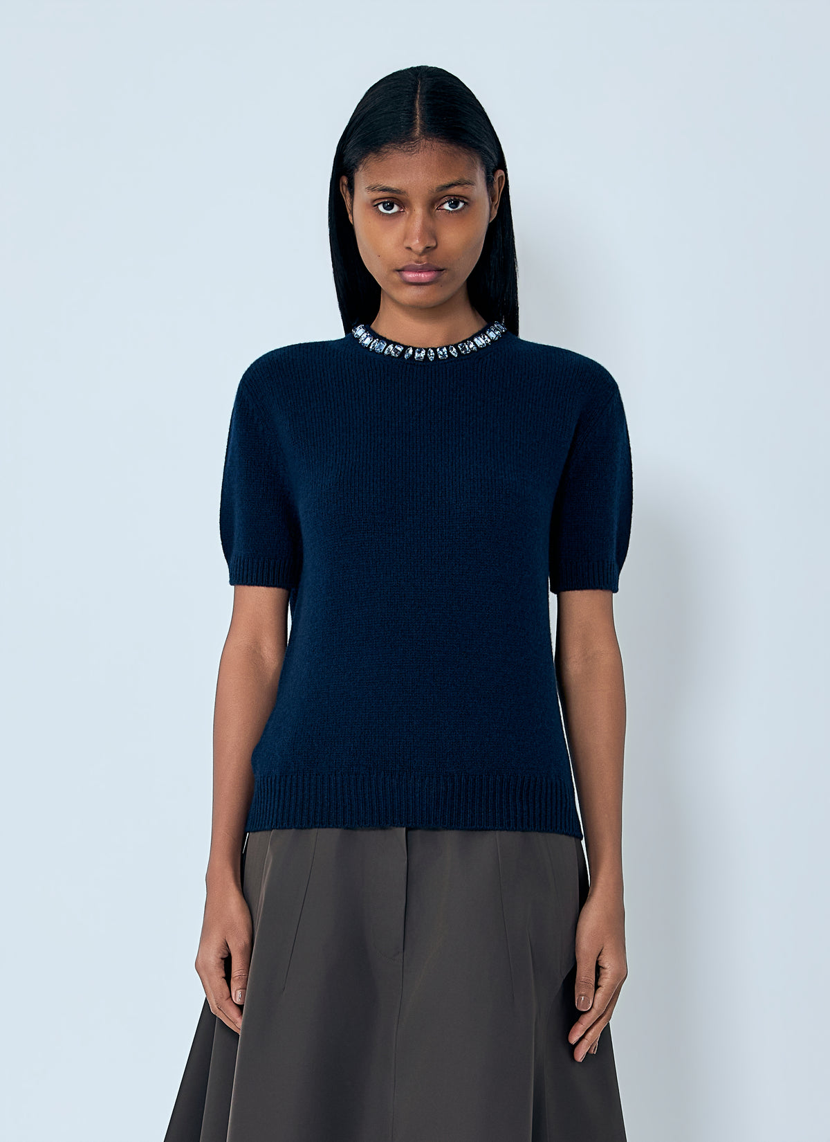 Prada Women Wool And Cashmere Crew-Neck Sweater