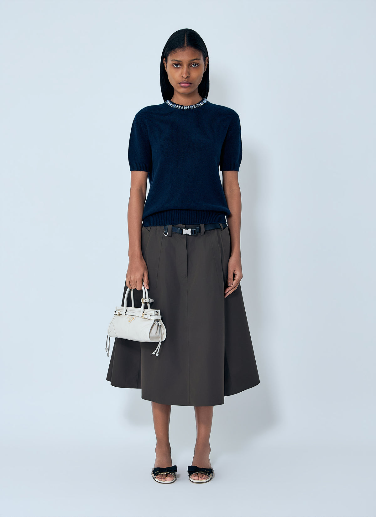 Prada Women Wool And Cashmere Crew-Neck Sweater