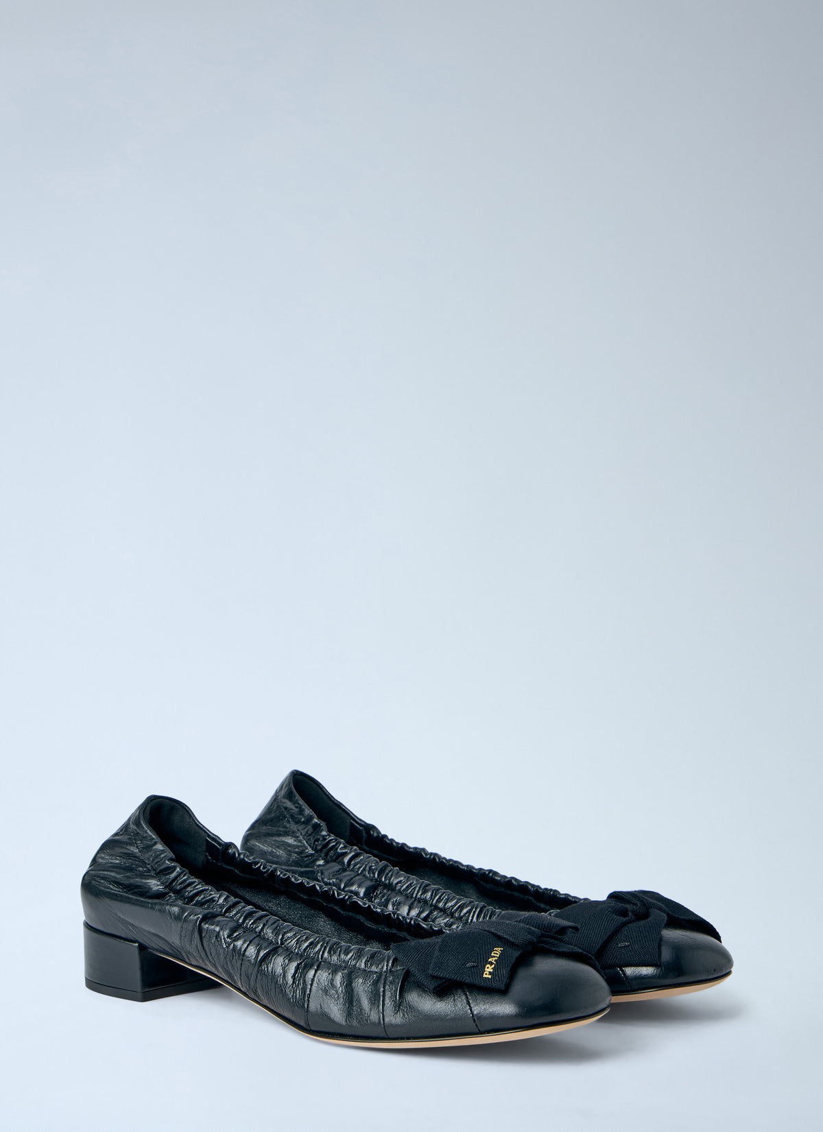 Prada Prada Women Leather Bow Detail Ballet Flats