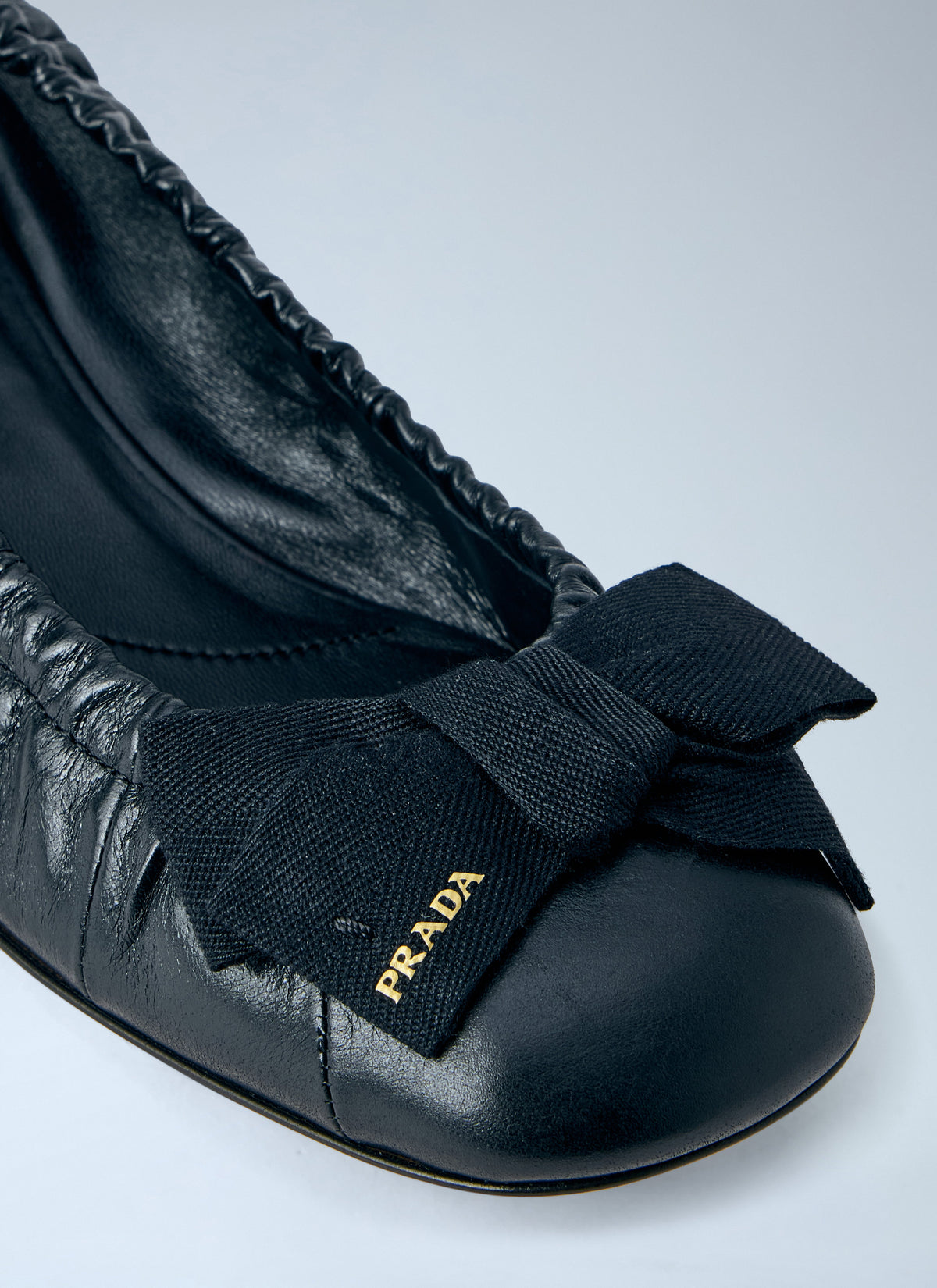 Prada Prada Women Leather Bow Detail Ballet Flats