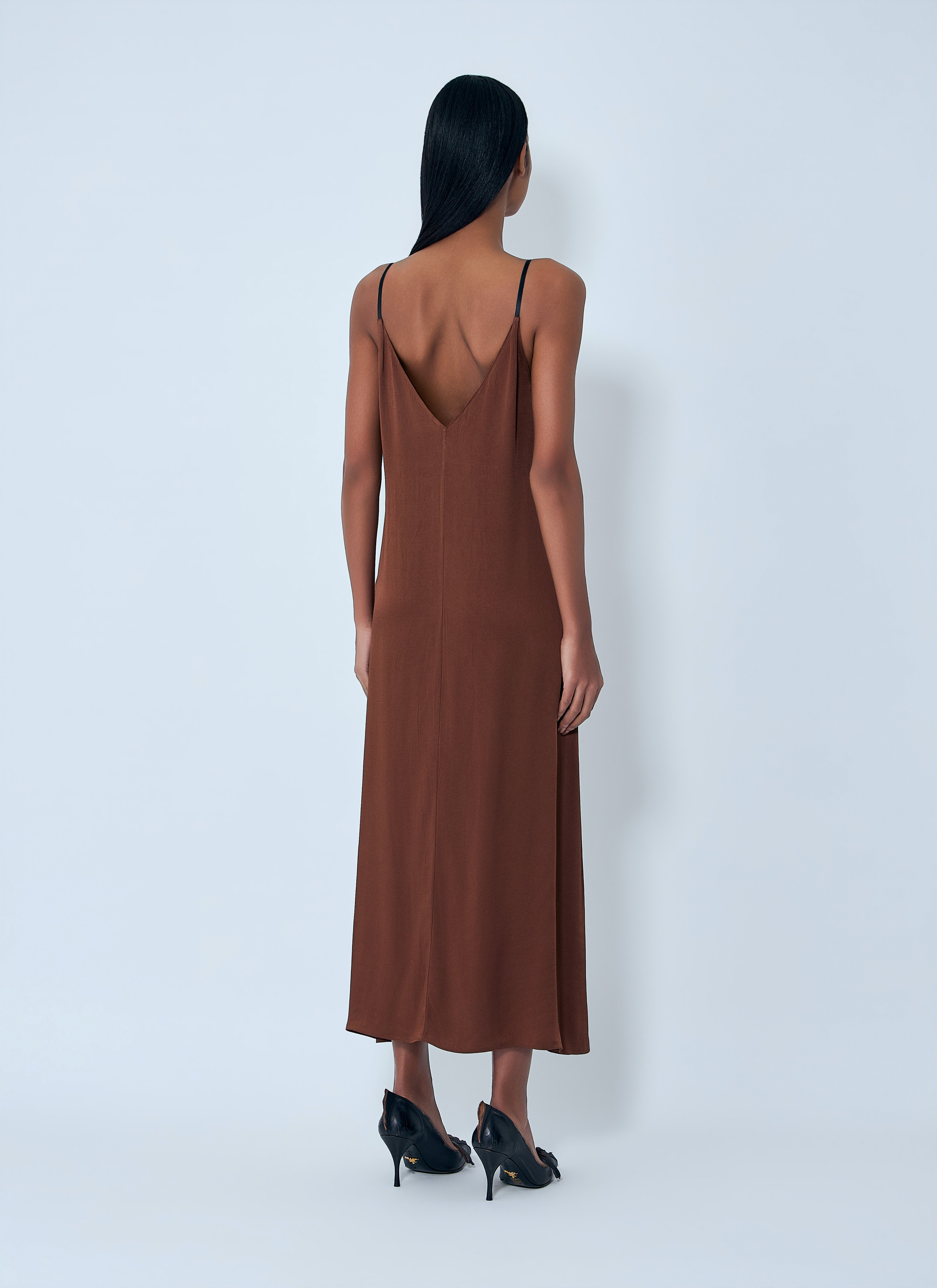 Prada Women Crepe Satin Midi Dress – Bluefly