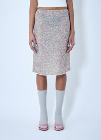 Prada Women Re-Nylon Floral Midi Skirt