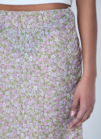 Prada Women Re-Nylon Floral Midi Skirt