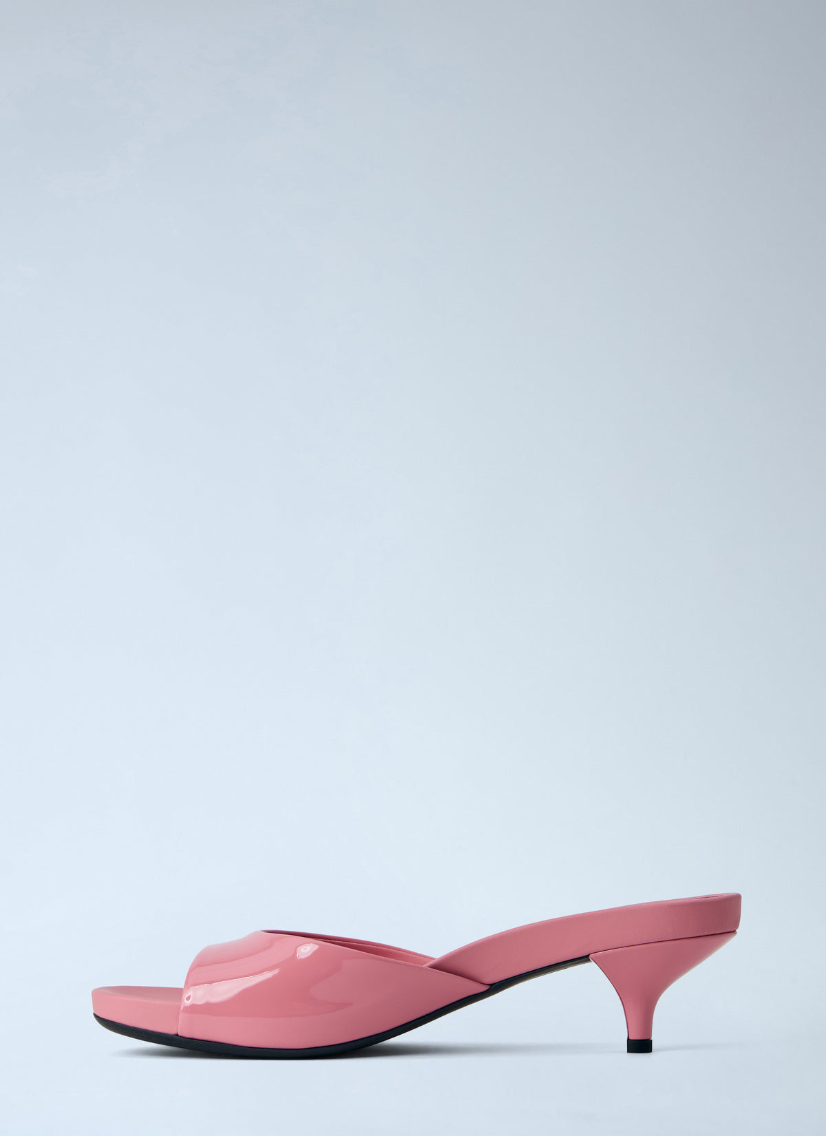 Prada Women Patent Leather Kitten Heel Mules