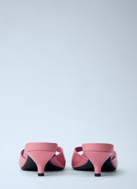 Prada Women Patent Leather Kitten Heel Mules