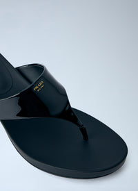 Prada Women Patent Leather Thong Sandals
