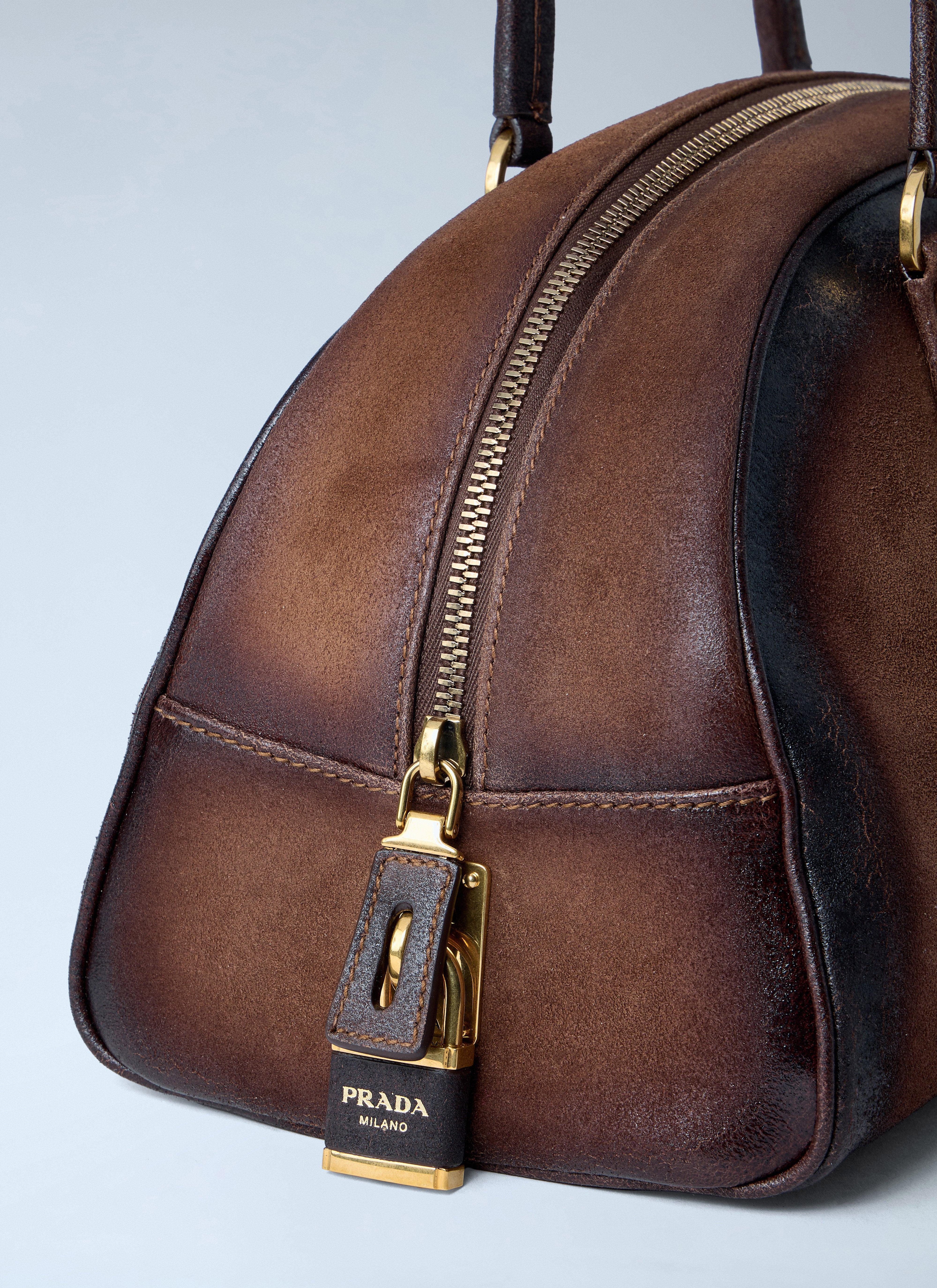 Prada Women Bowling Medium Suede Handbag – Bluefly