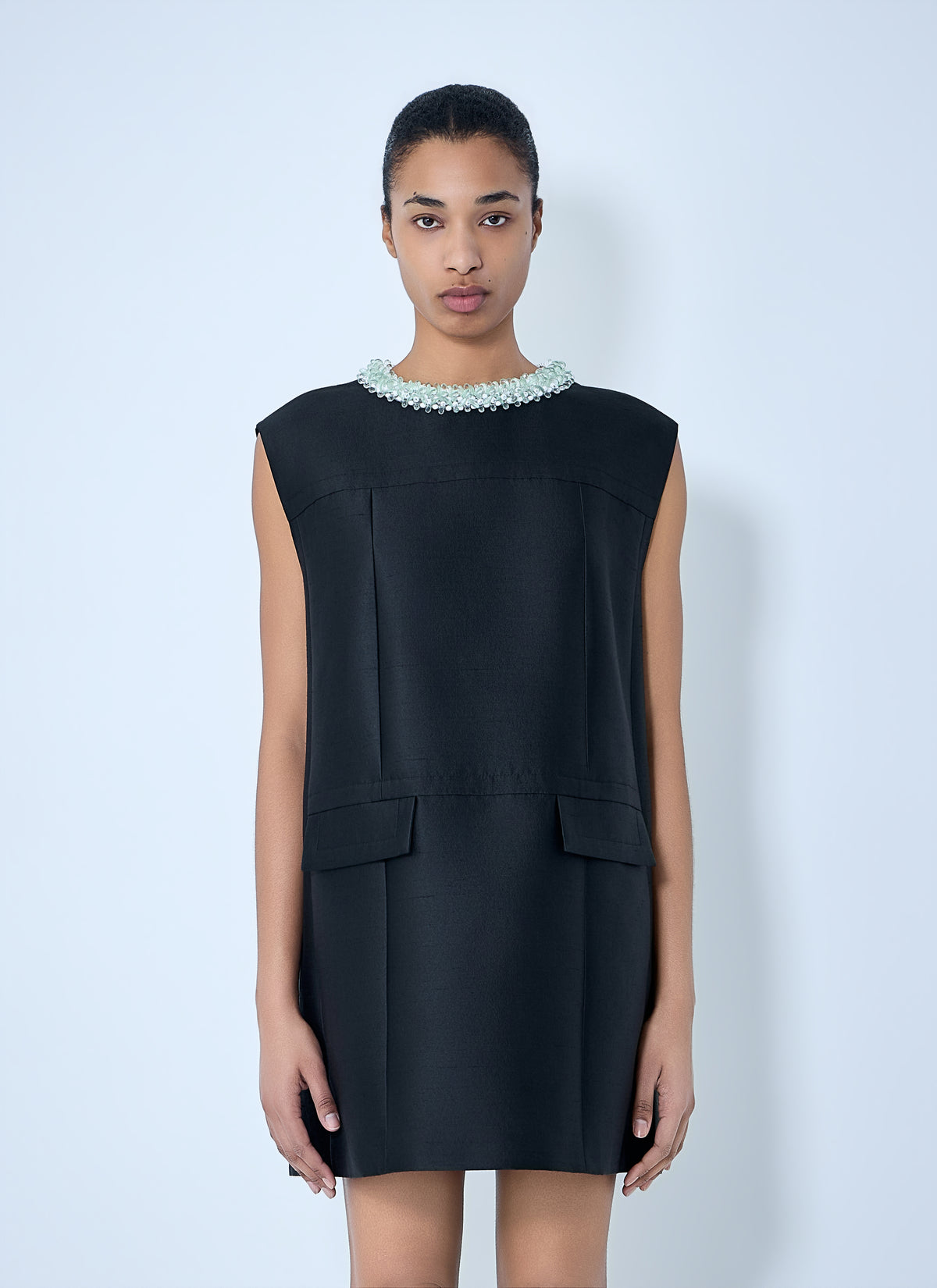 Prada Women Embellished Neckline Sleeveless Dress