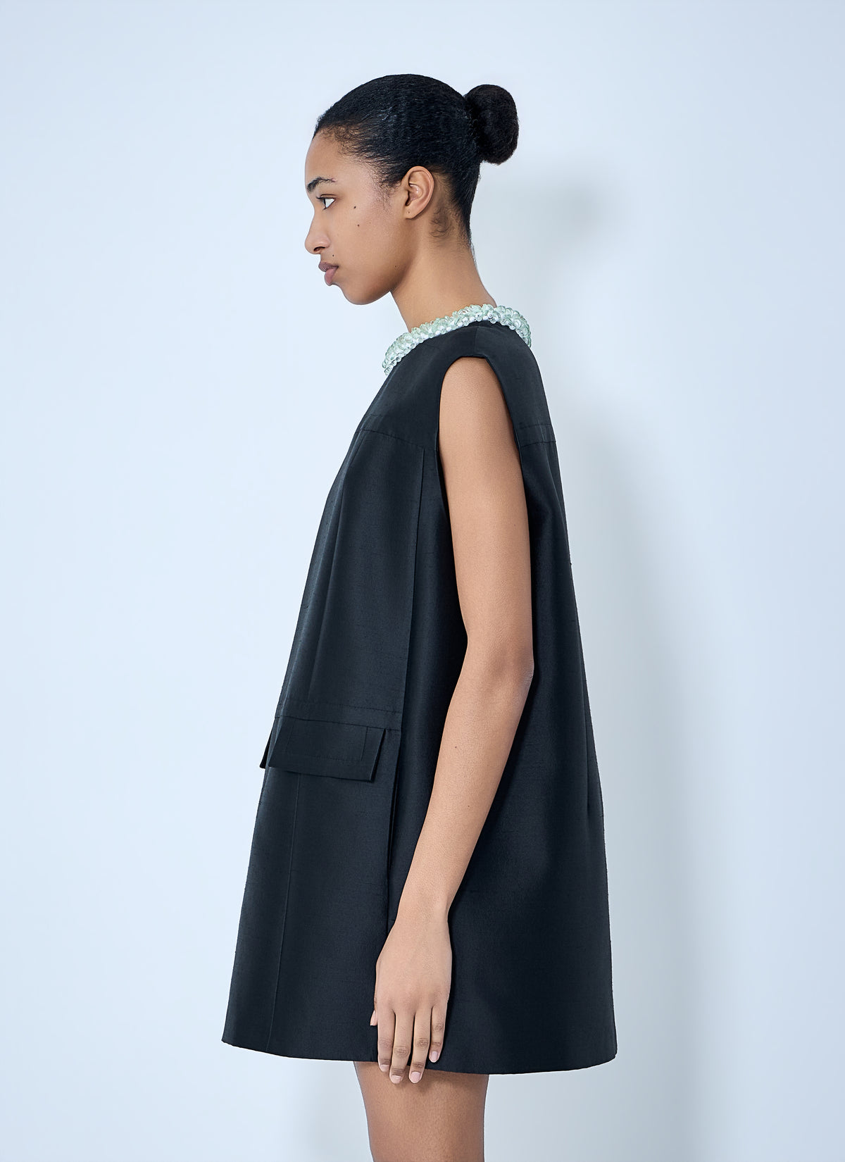 Prada Women Embellished Neckline Sleeveless Dress