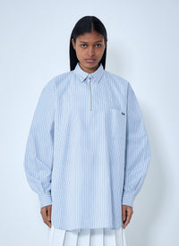 Prada Women Half-Zip Pinstripe Shirt