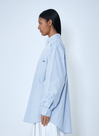 Prada Women Half-Zip Pinstripe Shirt