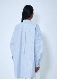 Prada Women Half-Zip Pinstripe Shirt