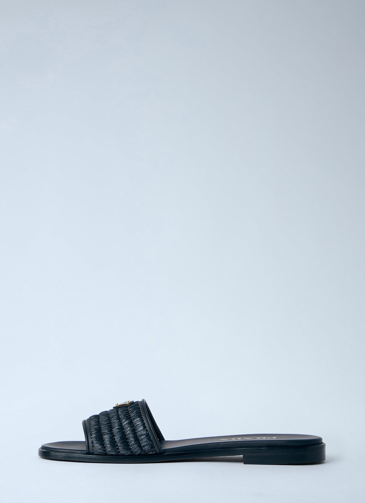 Prada Women Leather Slides With Crochet Details