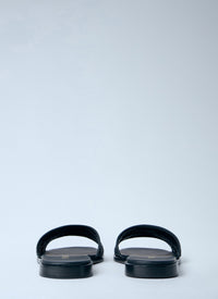 Prada Women Leather Slides With Crochet Details