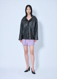 Prada Women Leather Button-Up Jacket