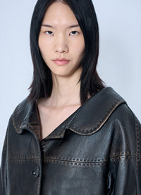 Prada Women Leather Button-Up Jacket