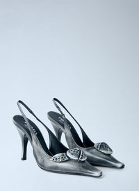 Prada Women Leather Slingback Pumps