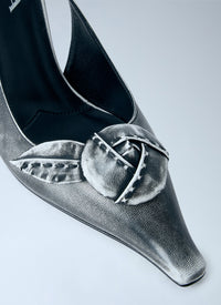 Prada Women Leather Slingback Pumps