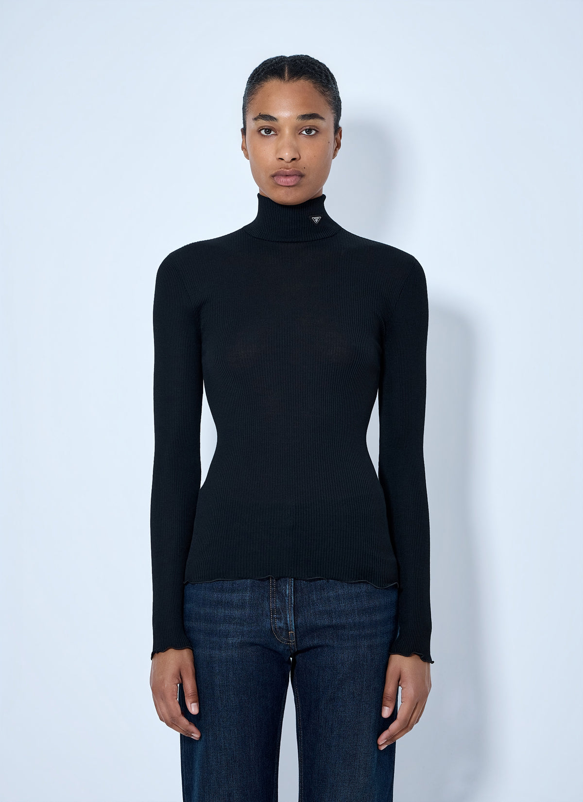 Prada Prada Women Ribbed Turtleneck Top